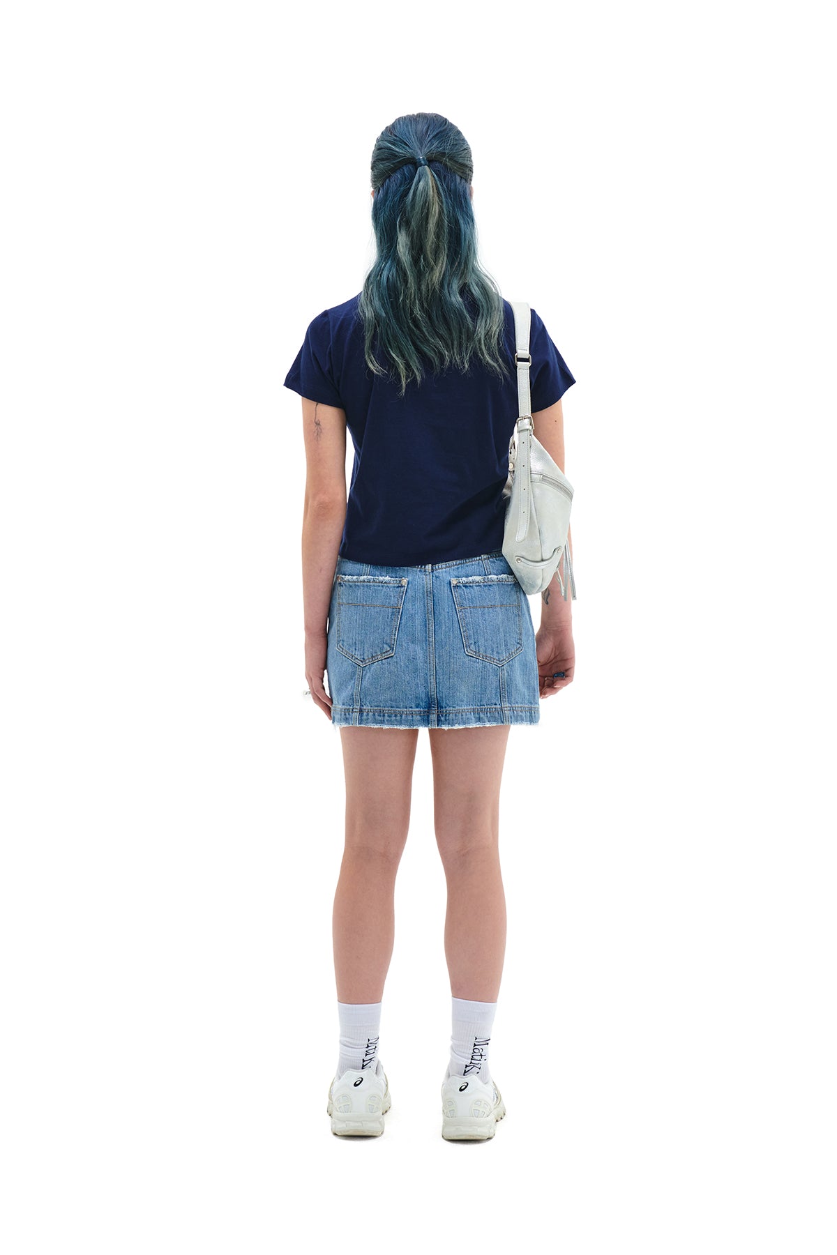 MATIN PINTUCK CROP TOP IN NAVY
