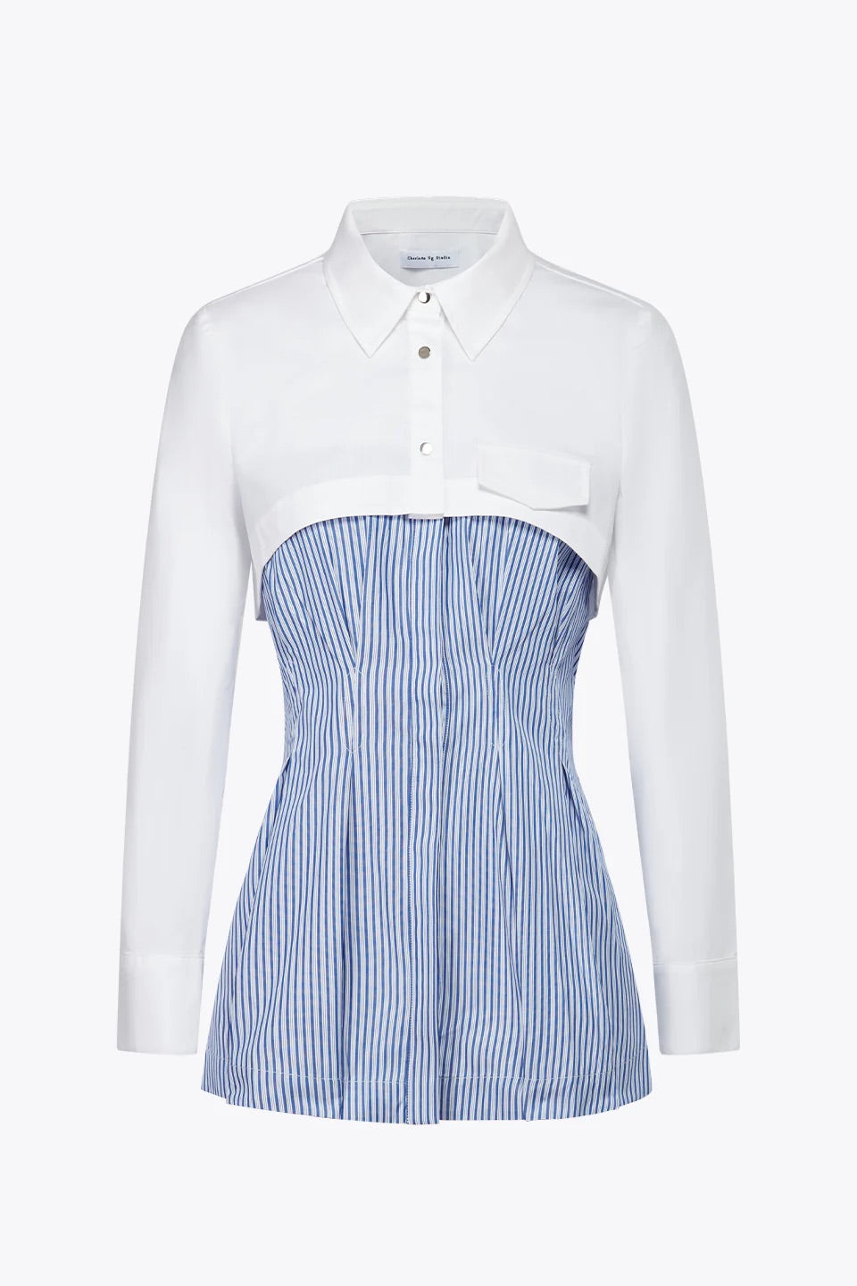 Layered Crop & Peplum Shirt White