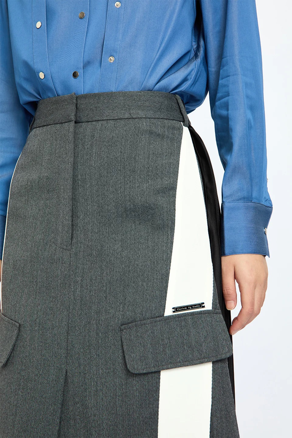 Sophisticated Grey Pleated Skirt