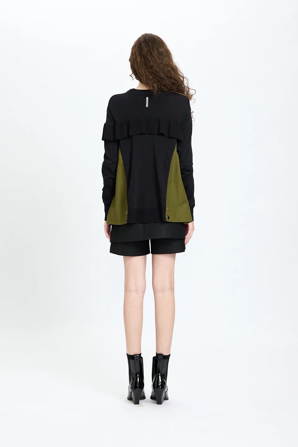 Asymmetrical Cargo Cardigan Black