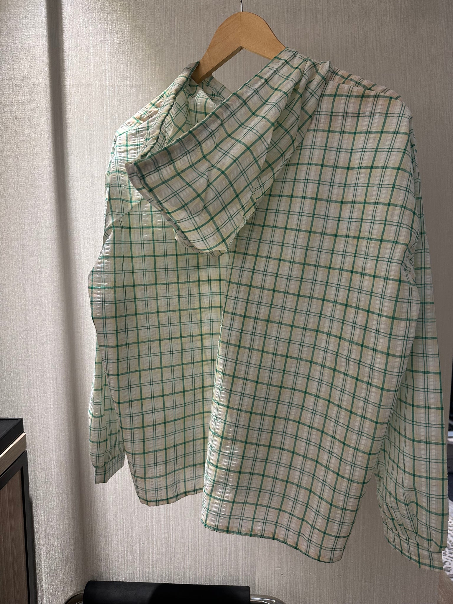 T9 Green Checker Hoodie Shirt