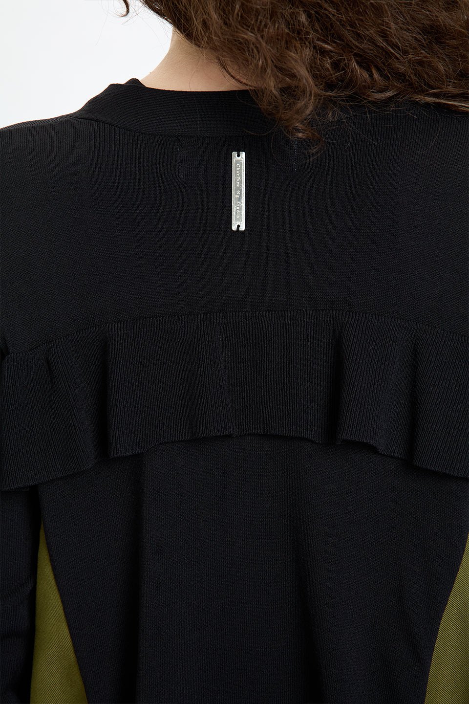 Asymmetrical Cargo Cardigan Black