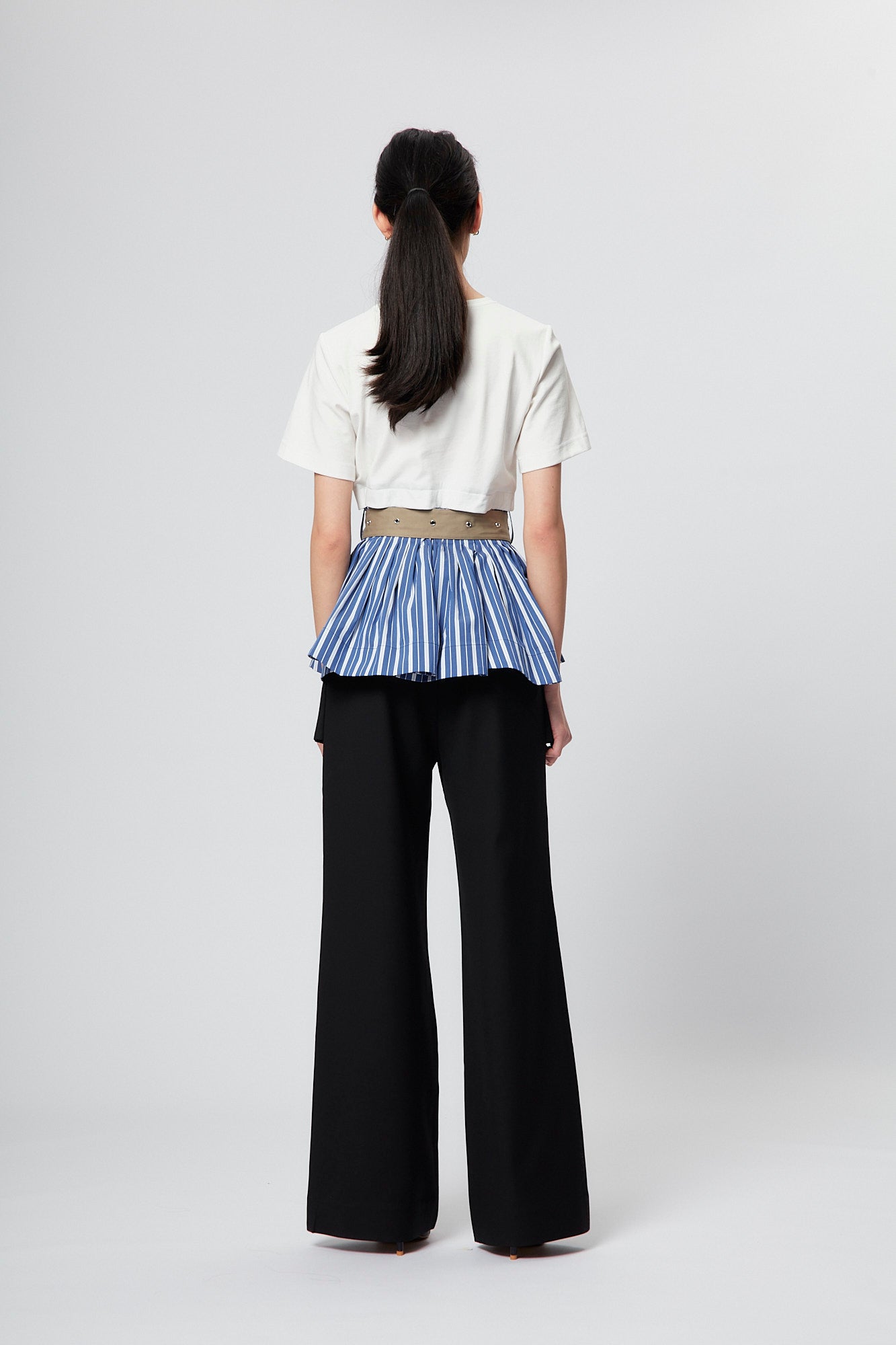 Fem-Working Peplum Tee - White