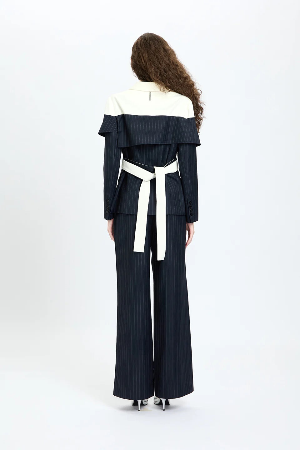 Inner Two-Tone Pinstripes Blazer