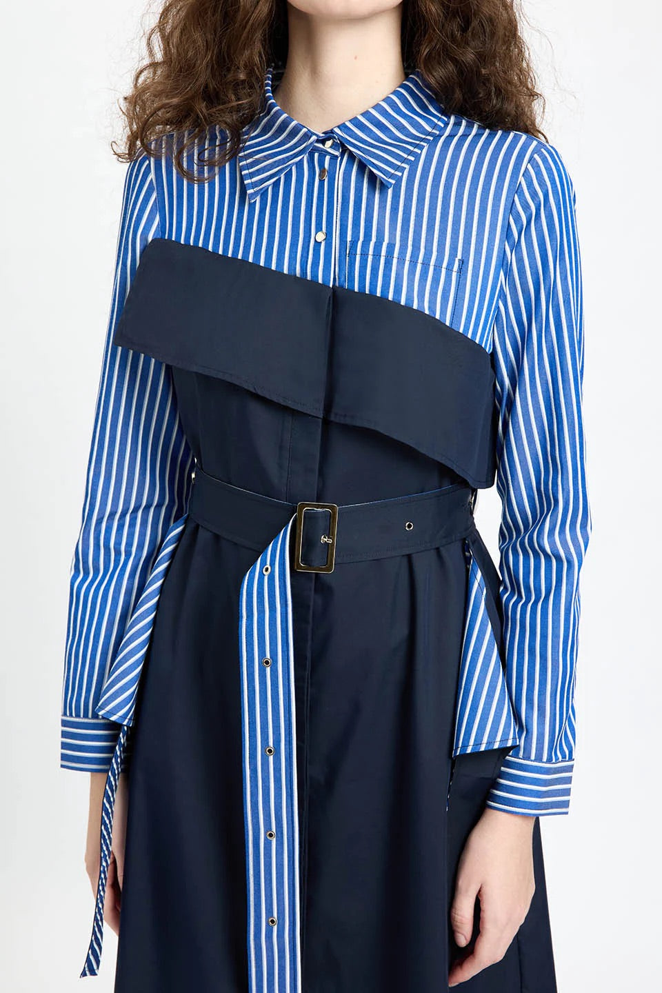 Asymmetrical Ruffle Belted Dress