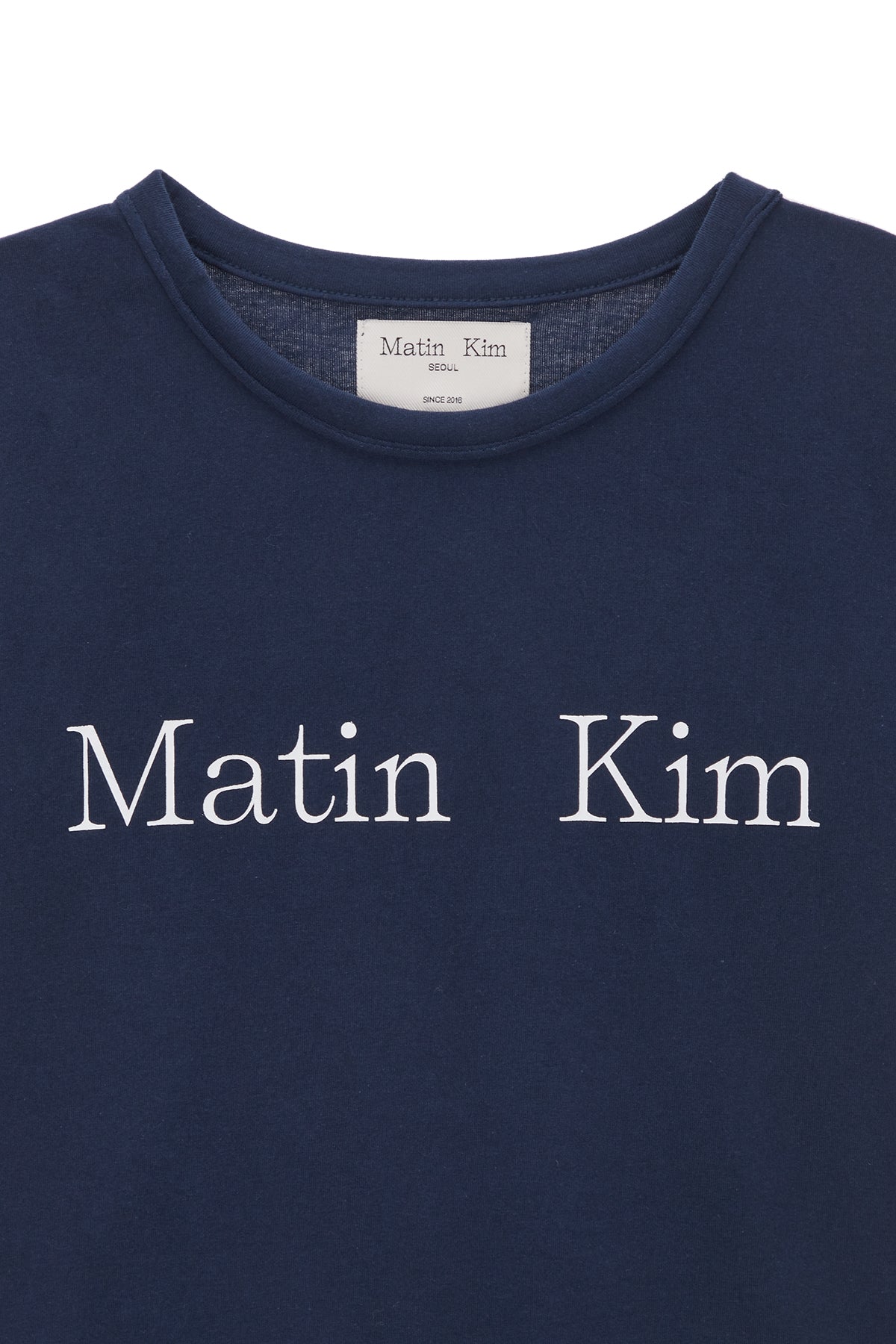MATIN LOGO CROP TOP IN NAVY
