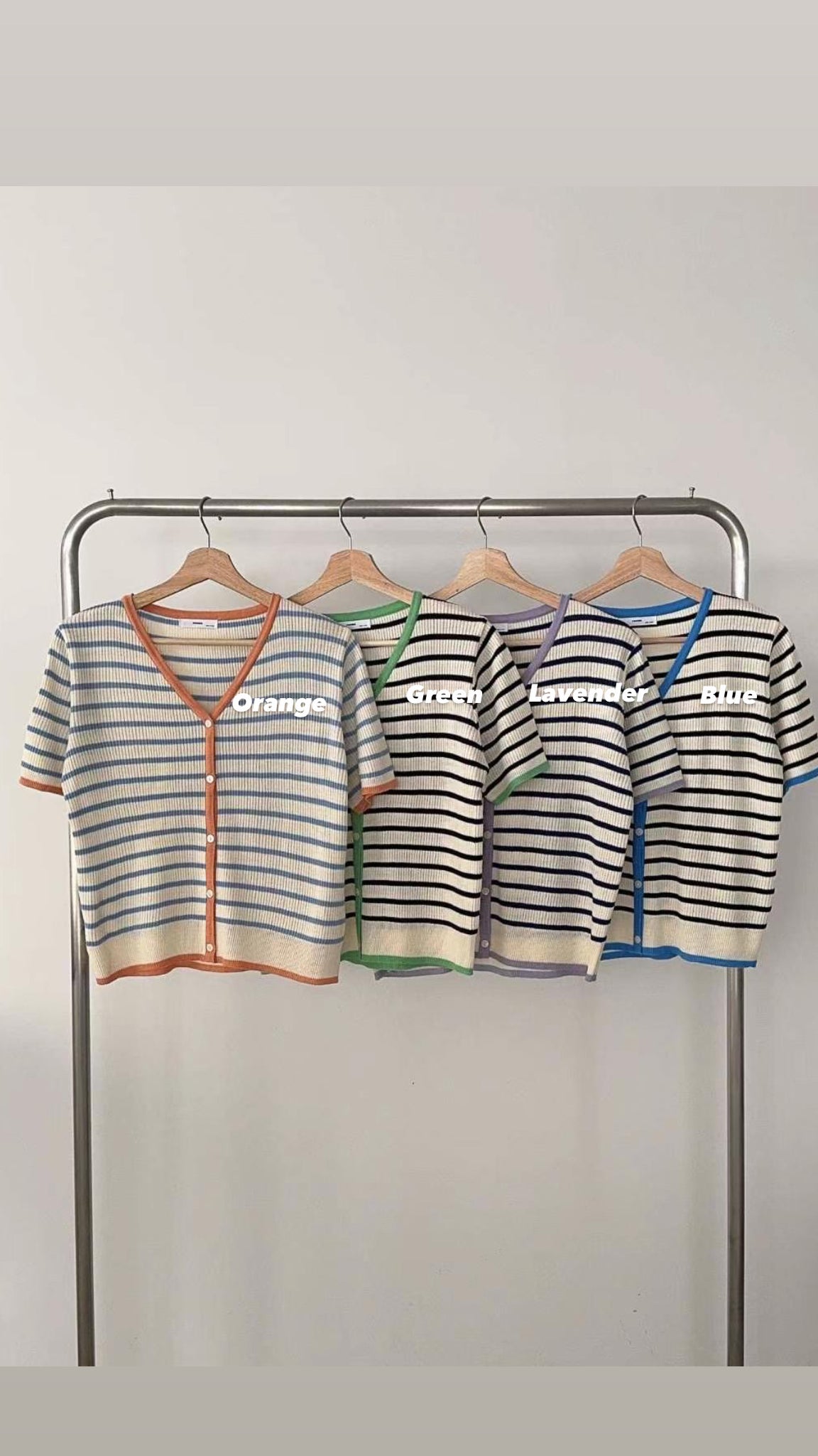Nice Colour Match Short Sleeve stripe Cardigan (20-22Mar 268, 之後批發價$298)