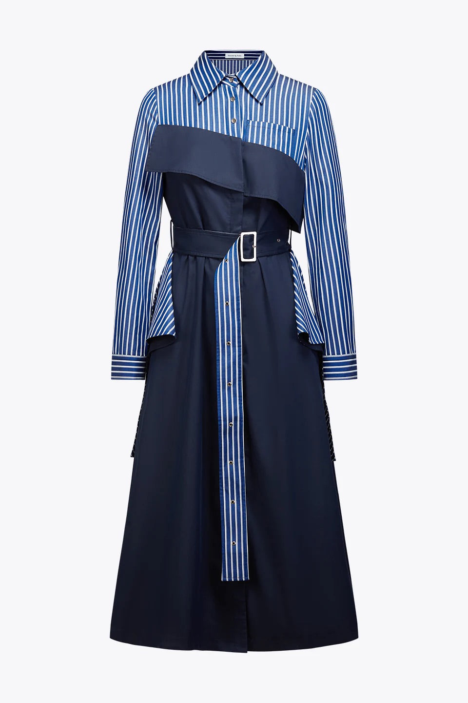 Asymmetrical Ruffle Belted Dress