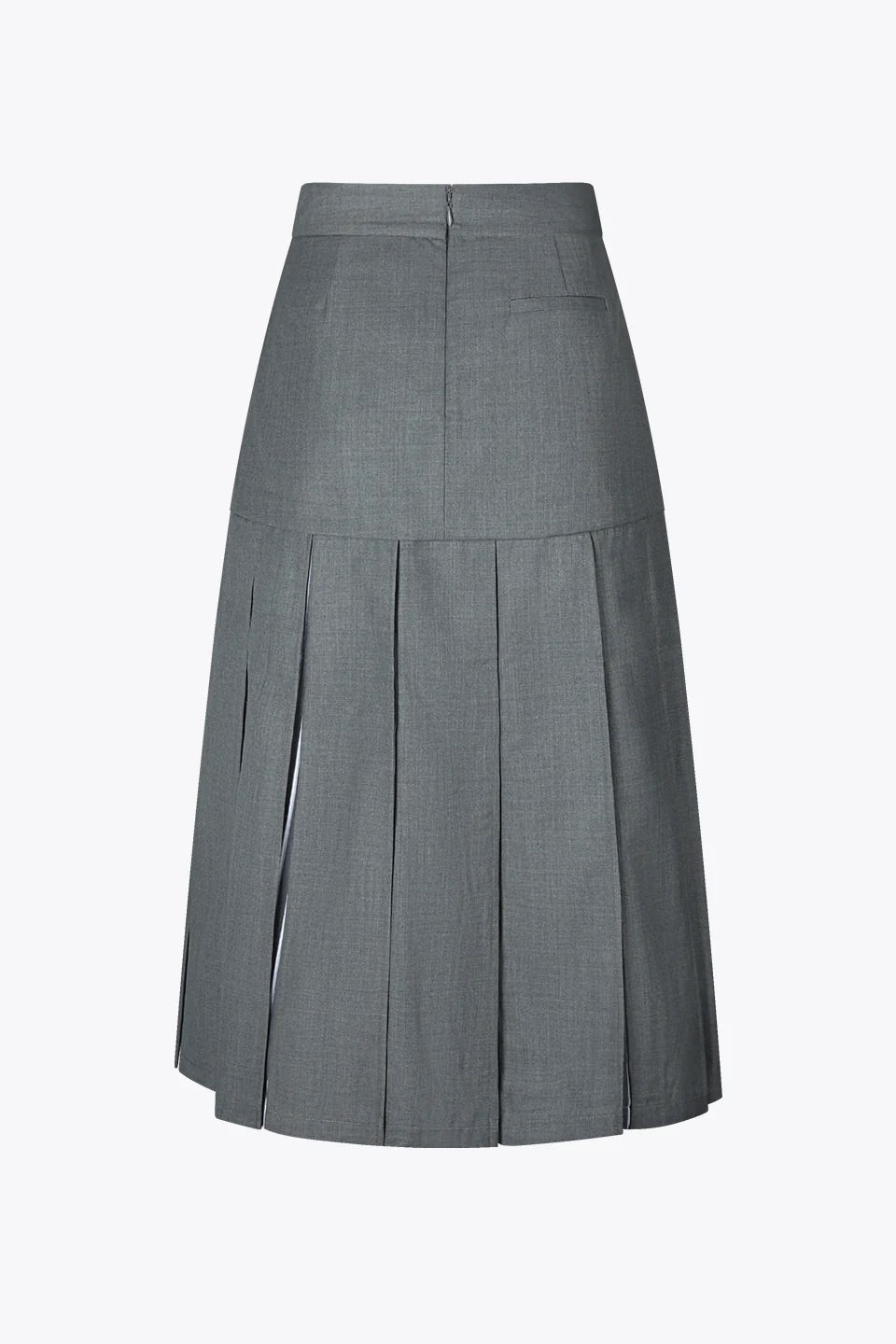Block-Pleated Flare Shirting Skirt