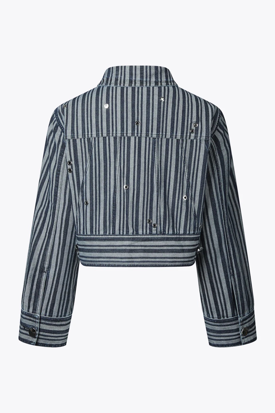 Cropped Eyelet Denim Jacket