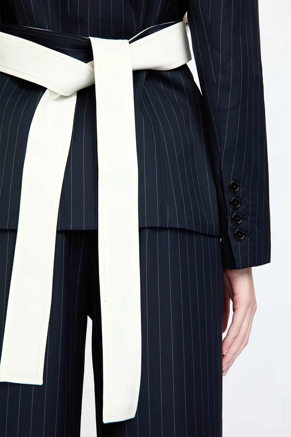 Inner Two-Tone Pinstripes Blazer