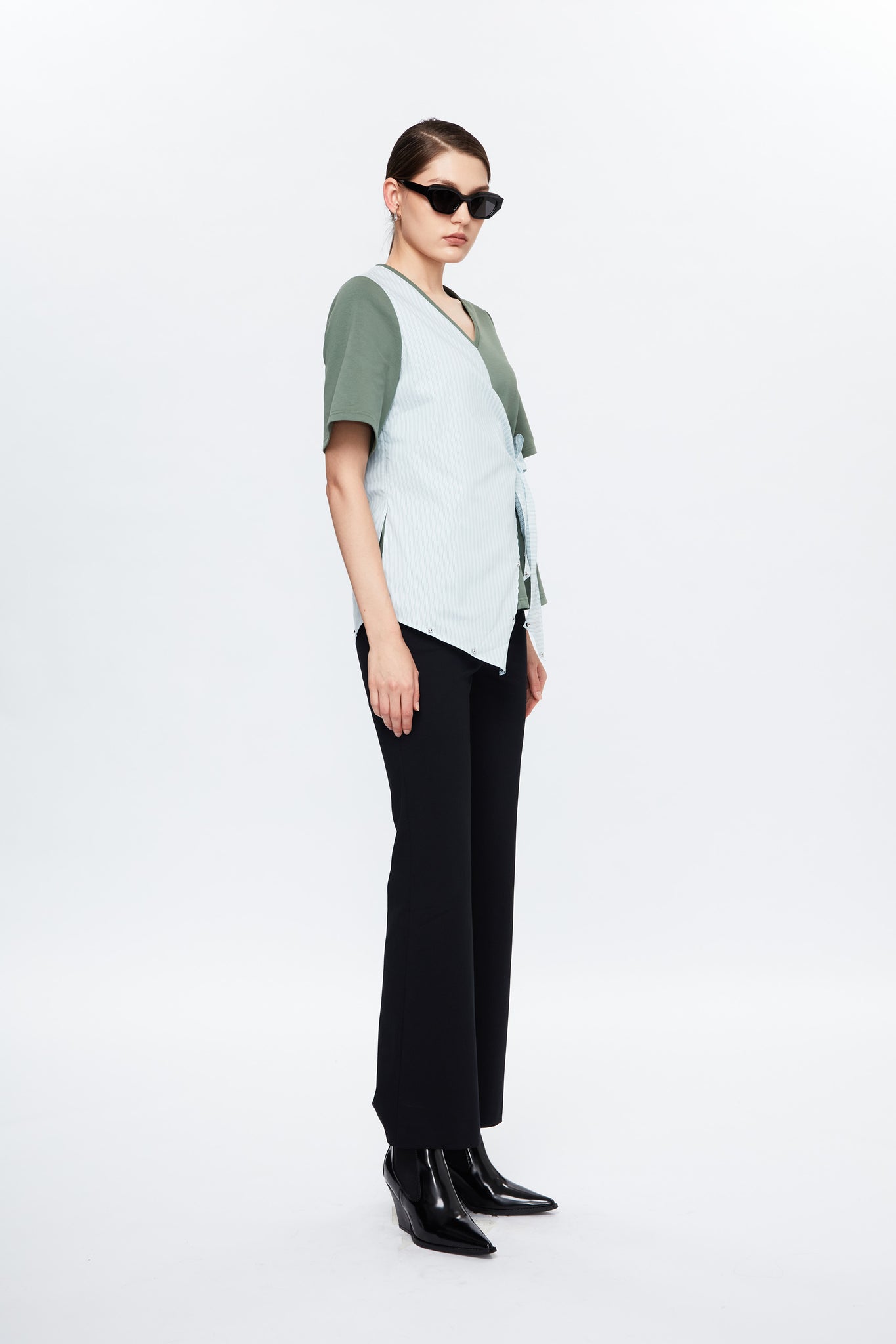 Stud Wrap Top - Green