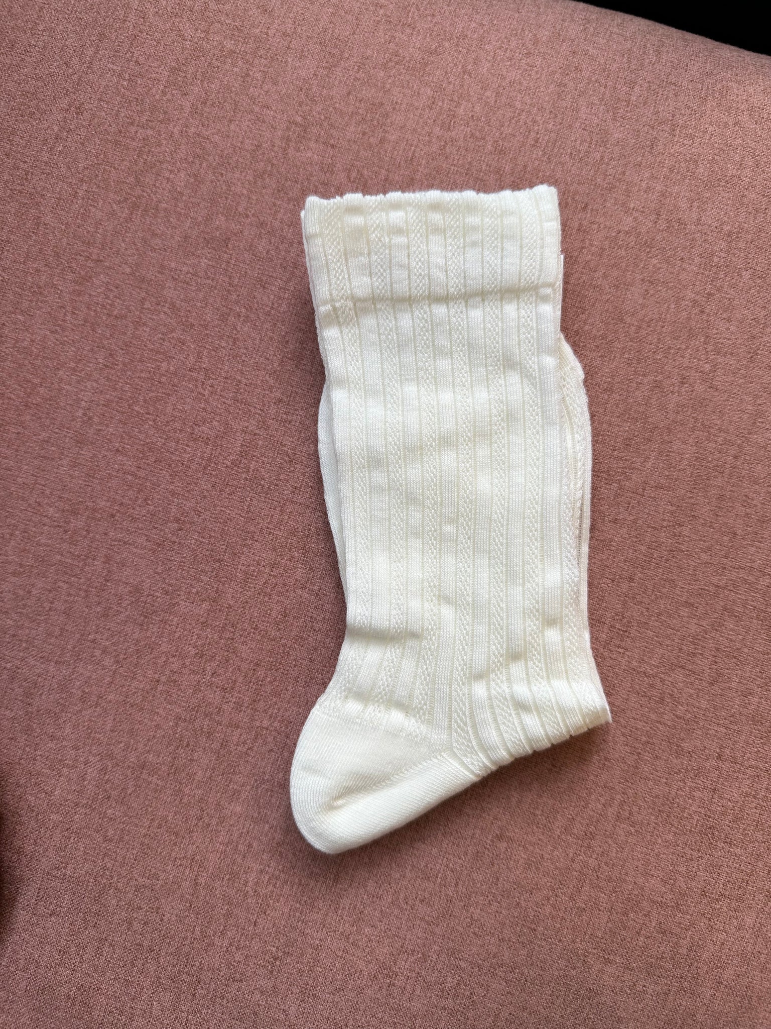 Premium Pattern Cotton Socks (Cream)