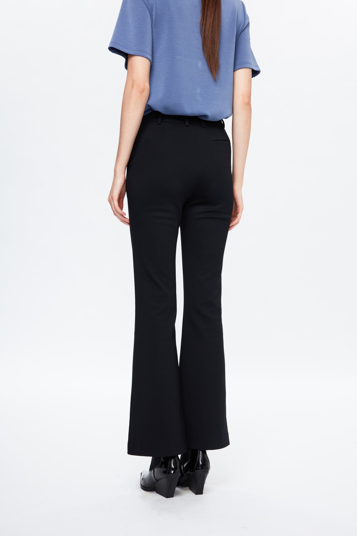 Slim-Cut Flared Trousers