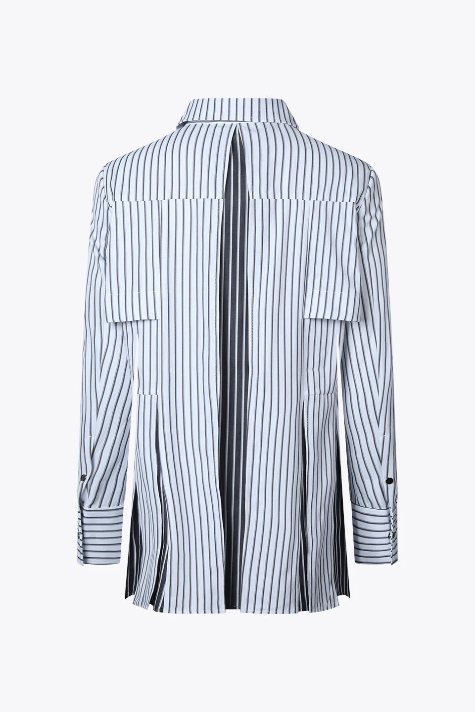 Flare Combo Pleated Boyfriend Shirt