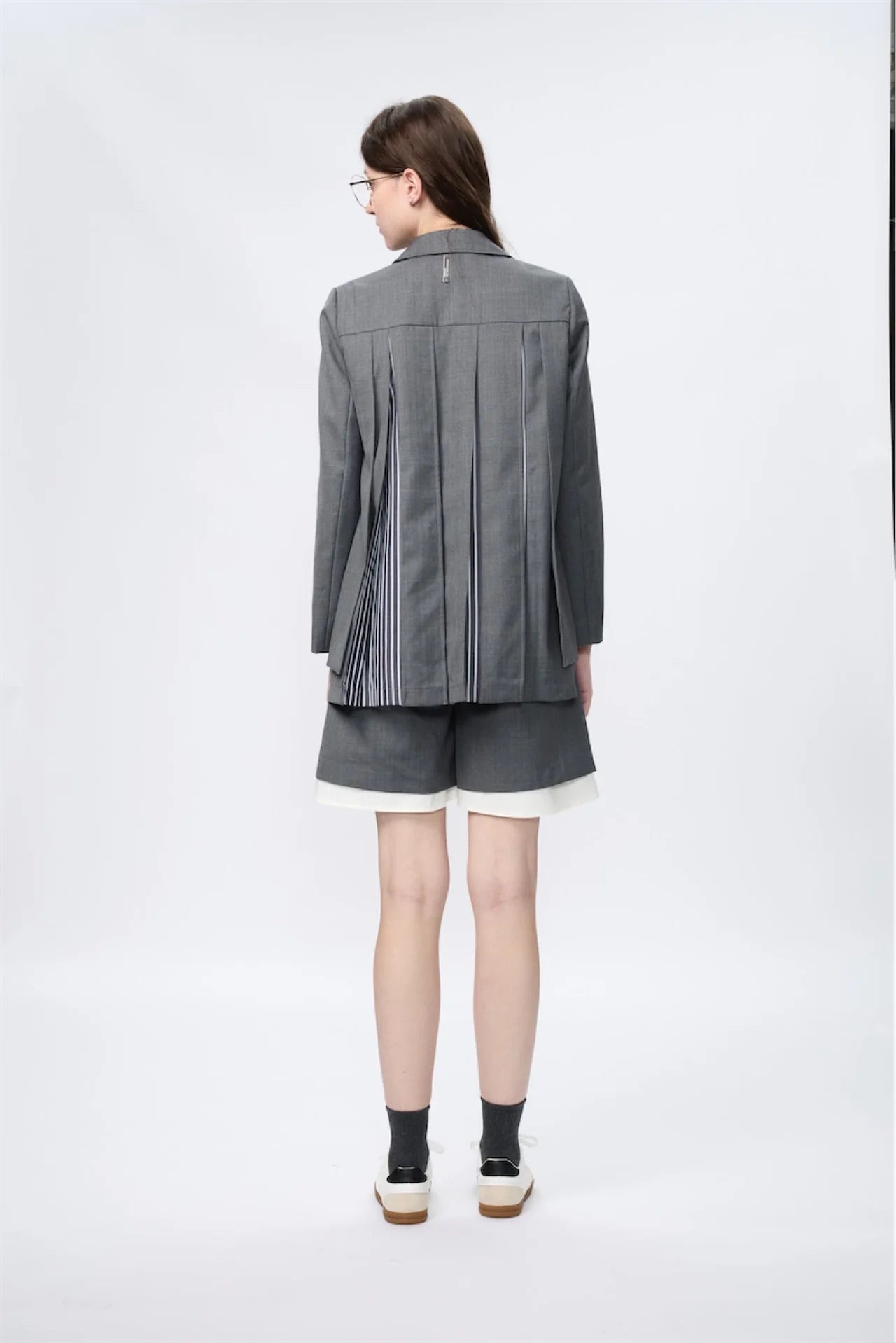 Wide-Leg Layers Shirting Shorts