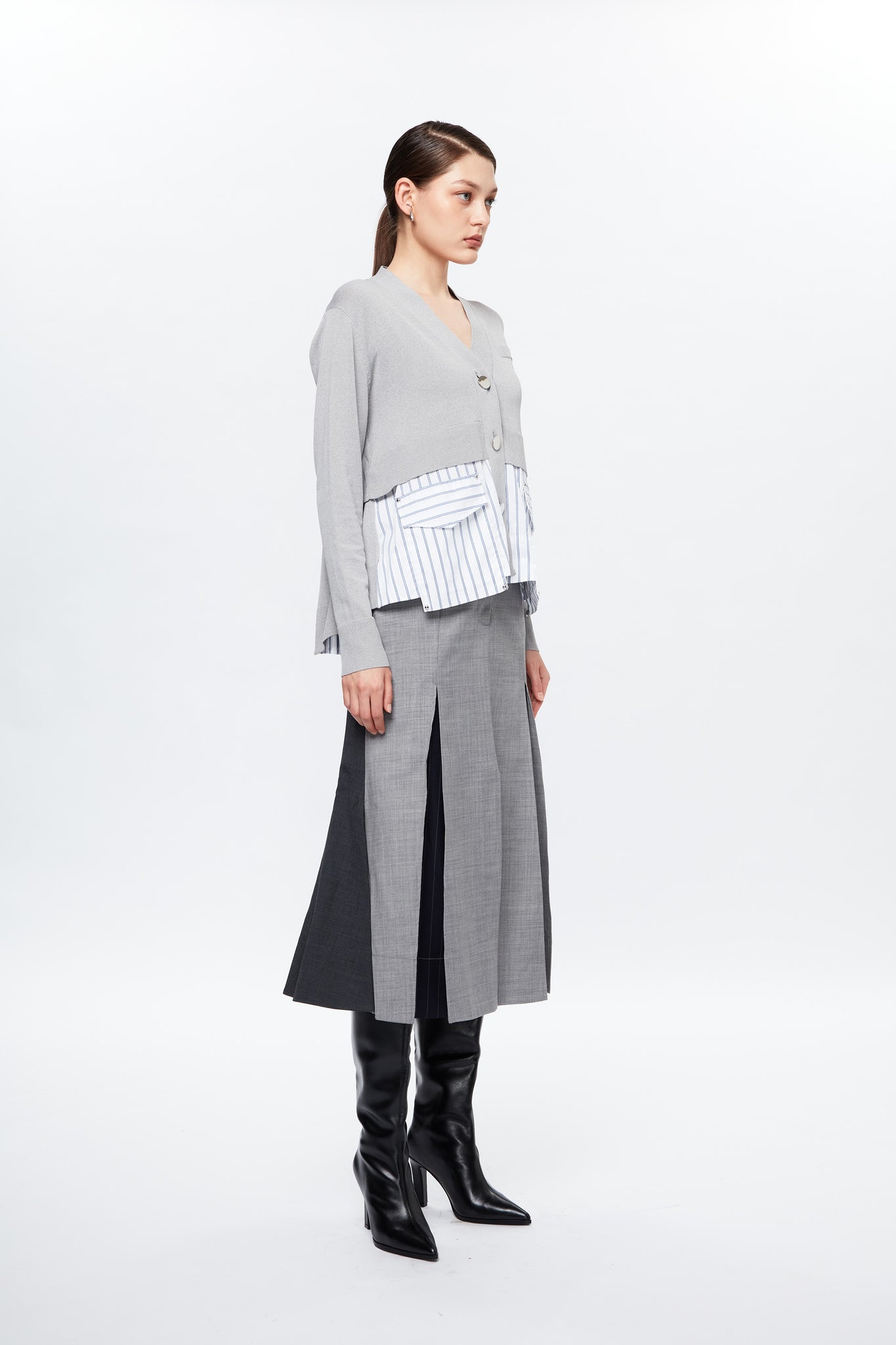 CNS Shirting Cardigan Grey