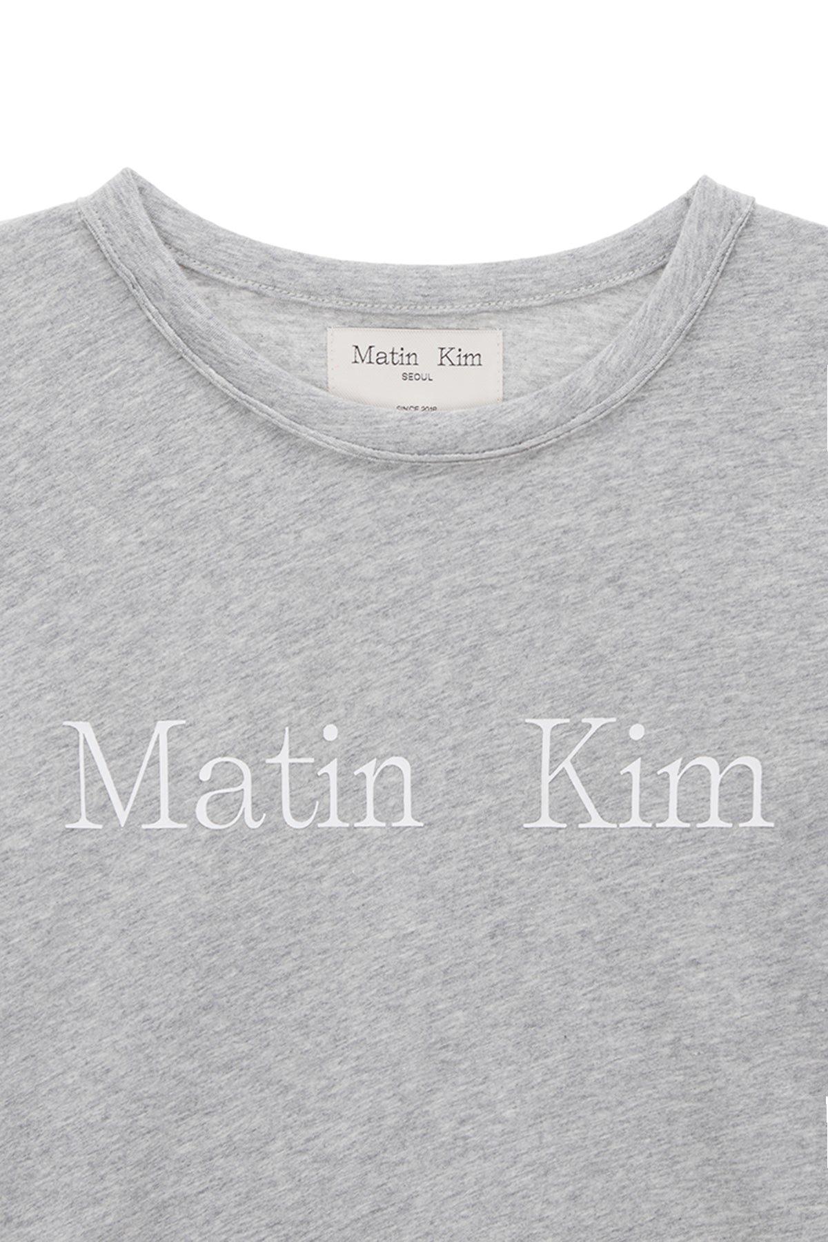 MATIN LOGO CROP TOP IN GREY