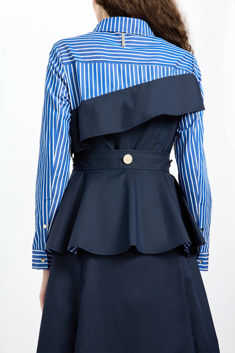 Asymmetrical Ruffle Belted Dress