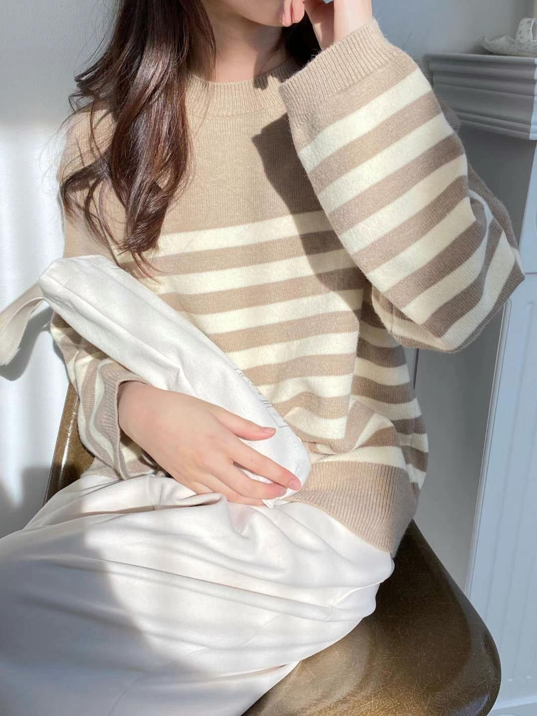 Oversize Stripe Knit Top