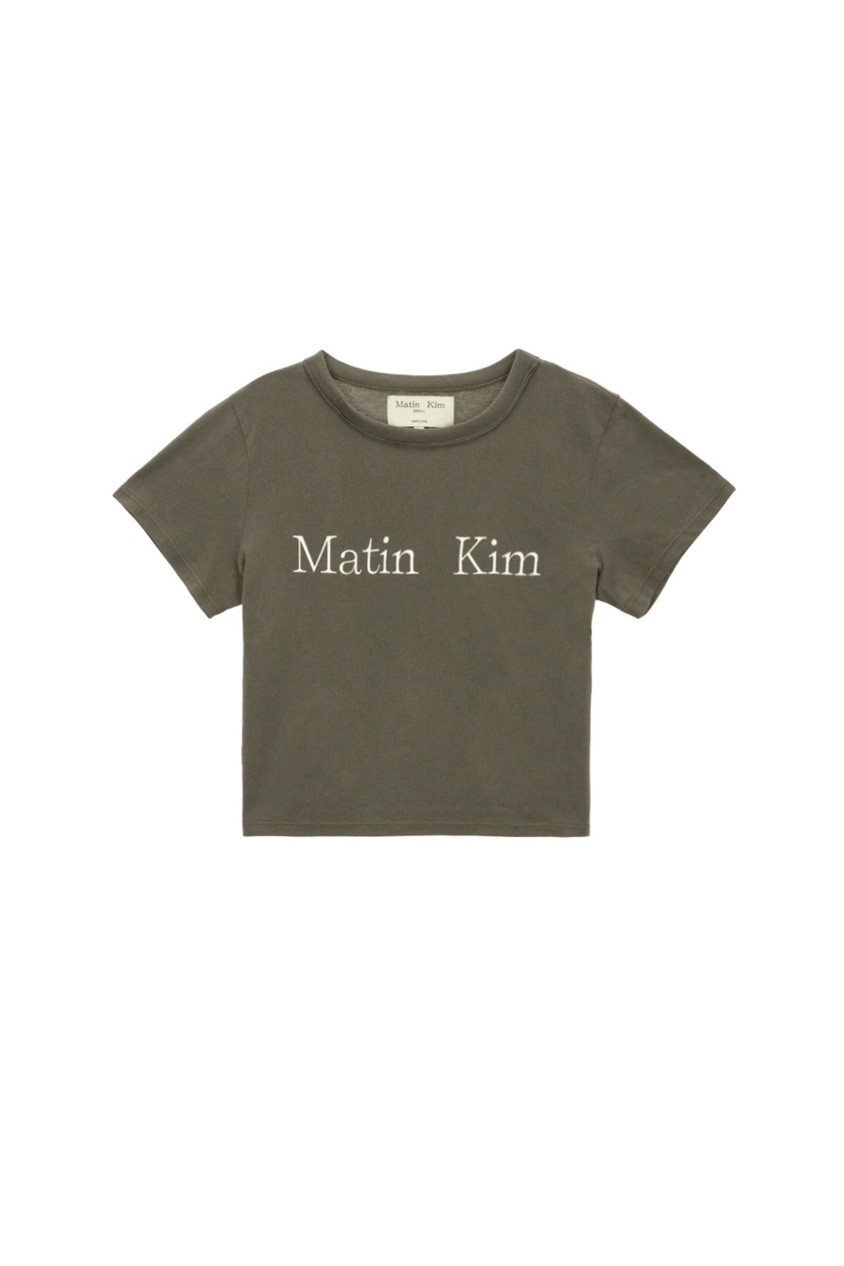 MATIN LOGO CROP TOP IN CHARCOAL