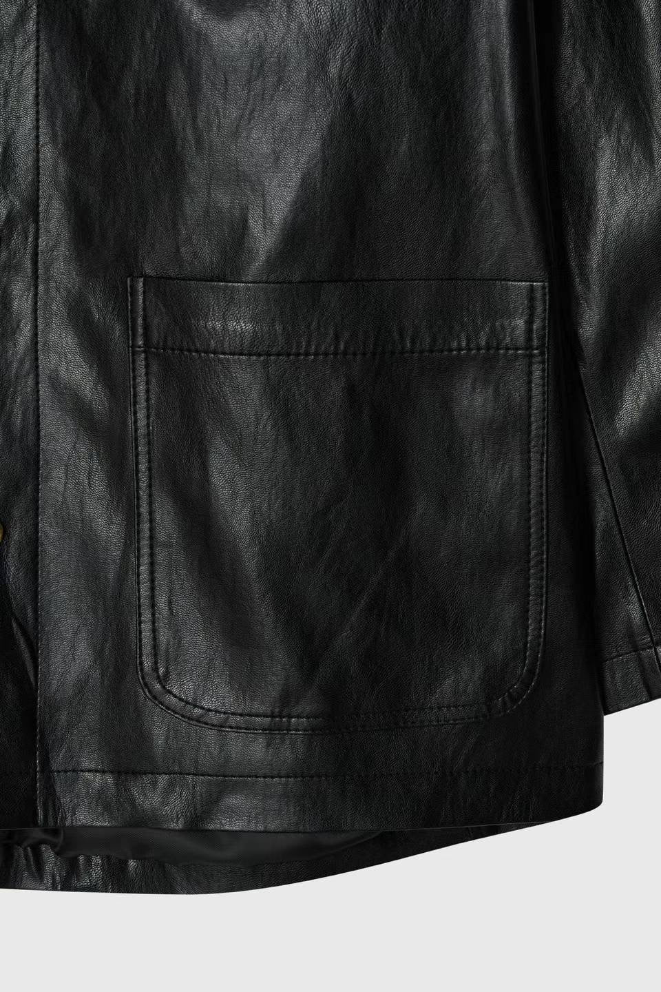 Loose Daily Faux Leather Jacket