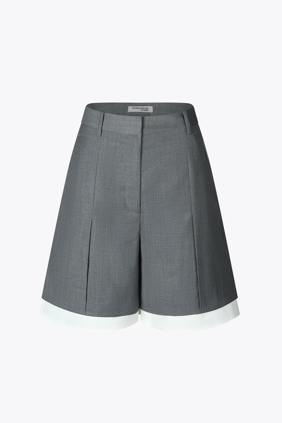 Wide-Leg Layers Shirting Shorts