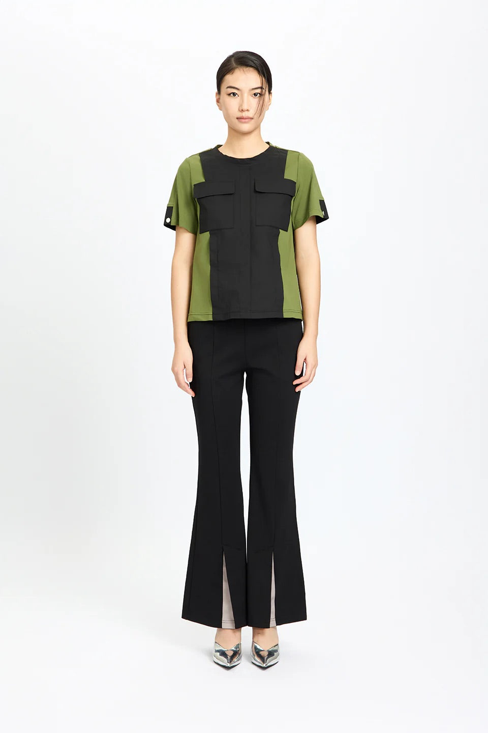 Olive-Black Bold Pocket Tee