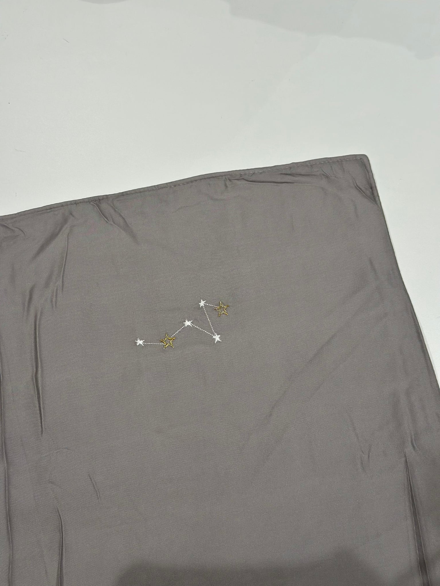 Pillow Cover - Light Grey Star Embroidery