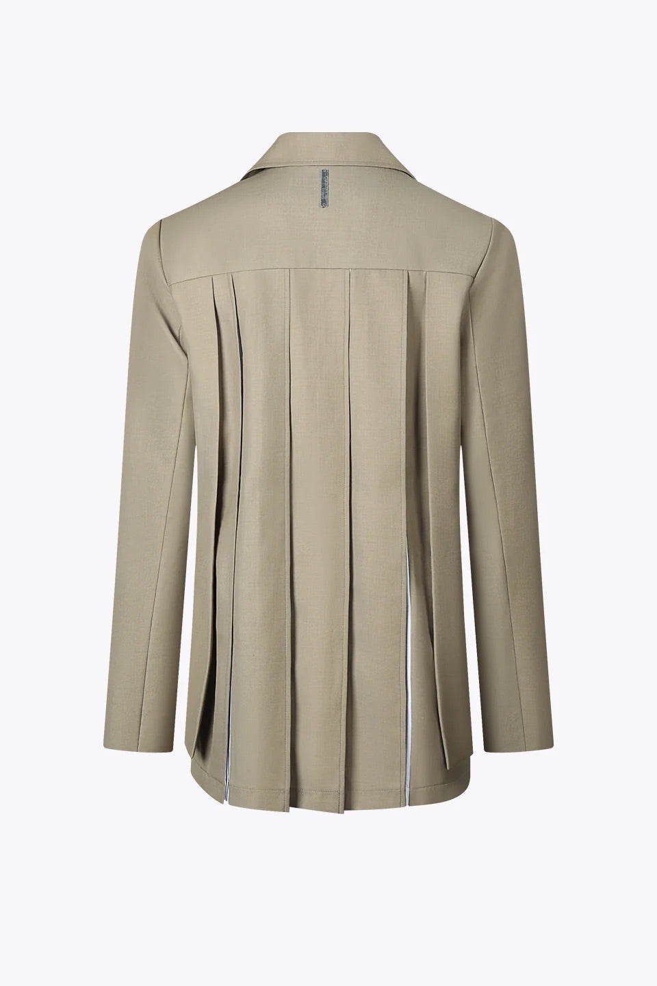Block Pleated Flare Shirting Trousers (Khaki)