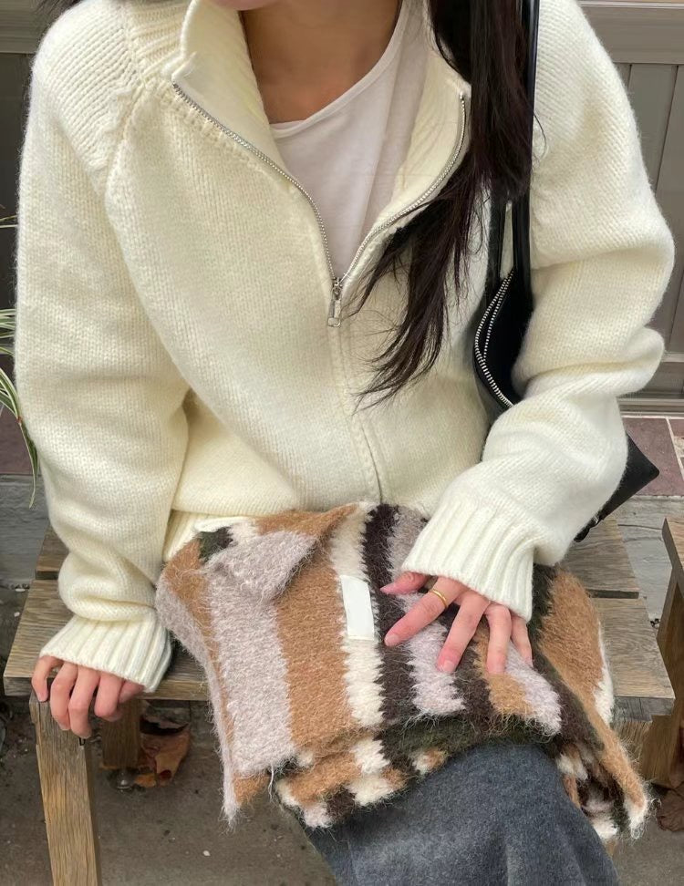 Knit Zip Up Jacket