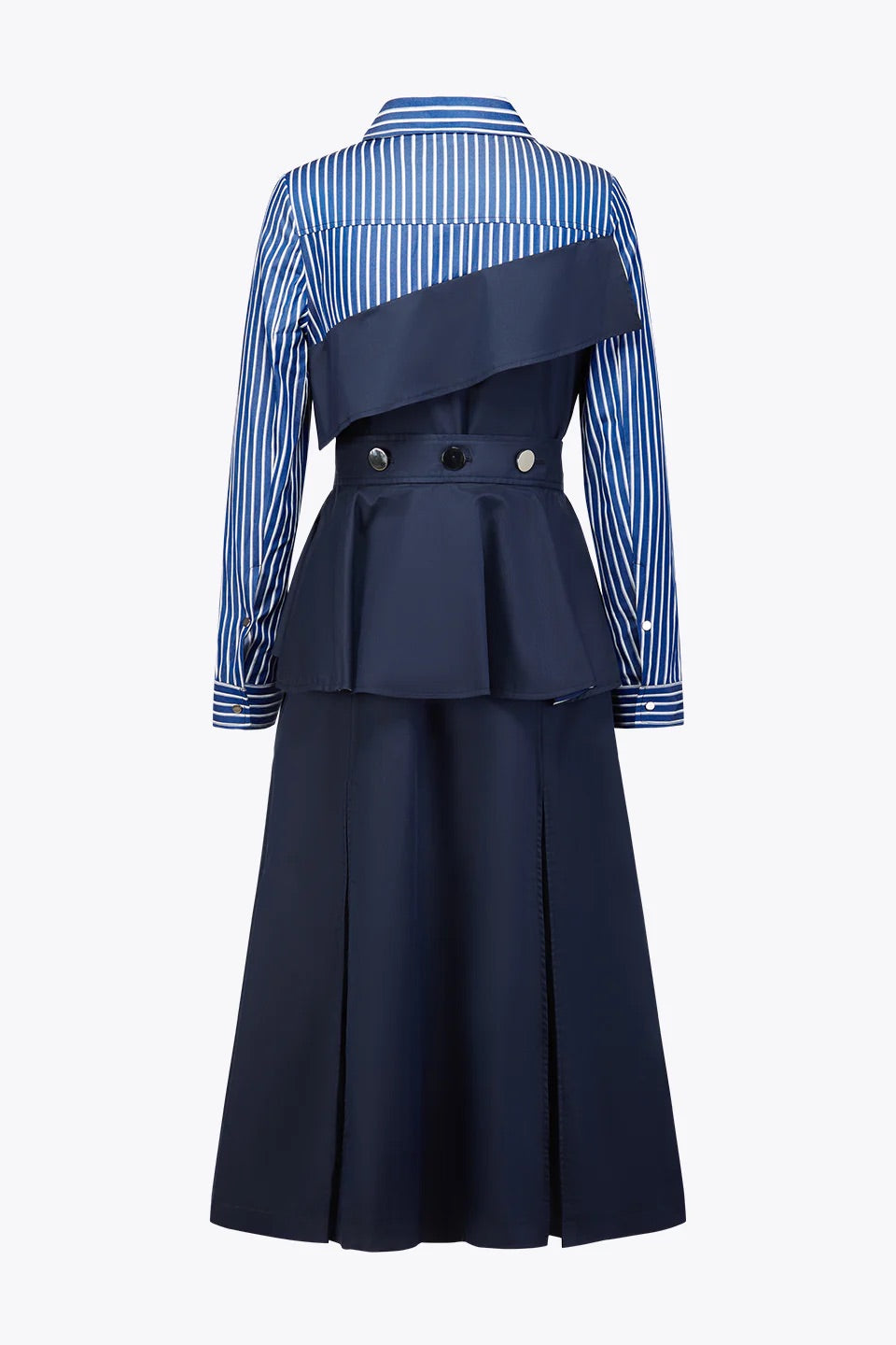 Asymmetrical Ruffle Belted Dress