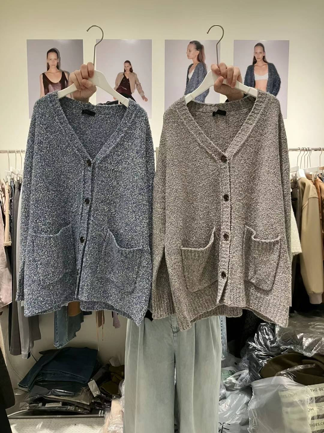 Granite Thin Wool Long Cardigan