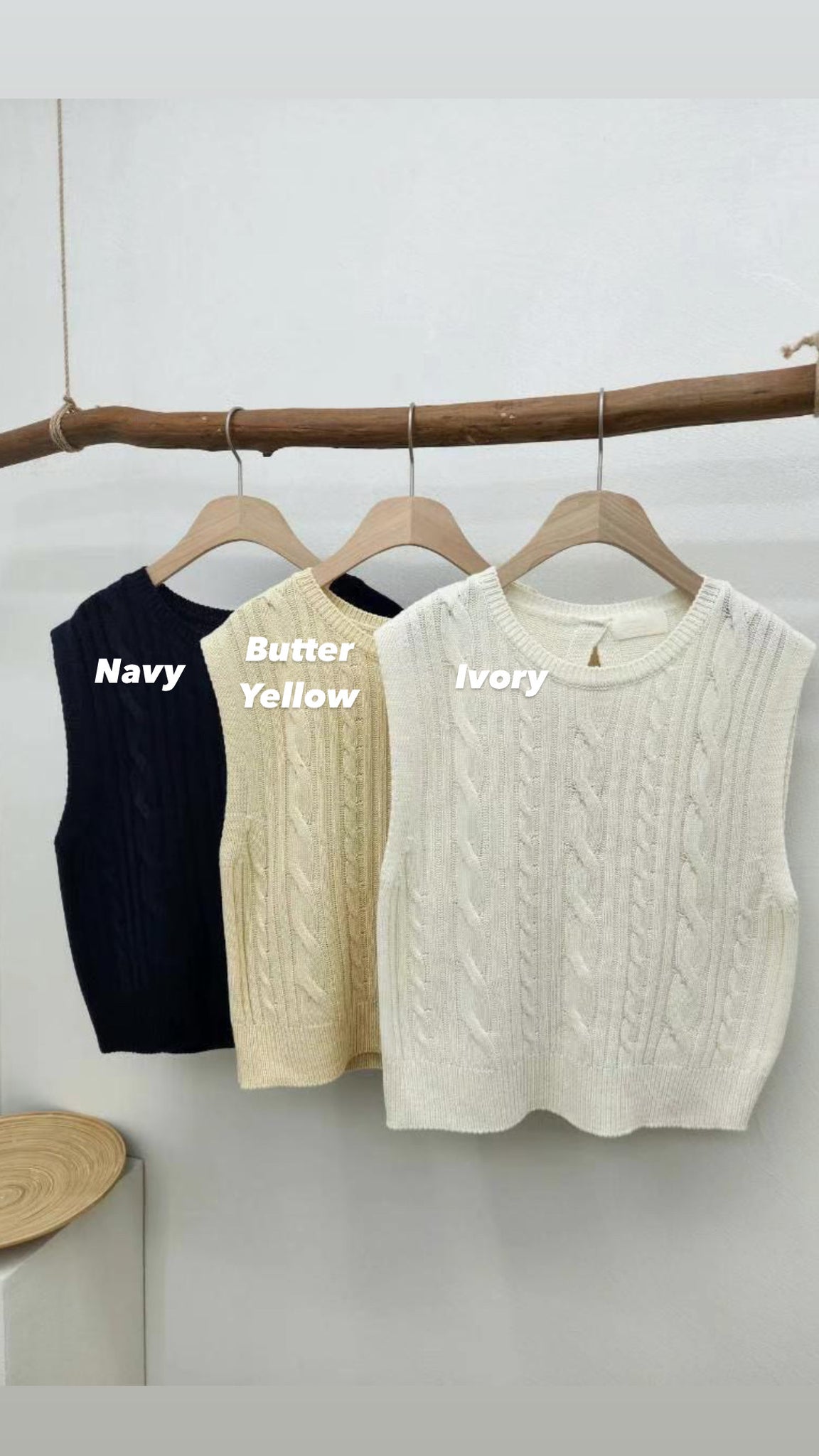 Summer Back Open Cable Knit Vest (20-22Mar $268, 之後批發價$298)