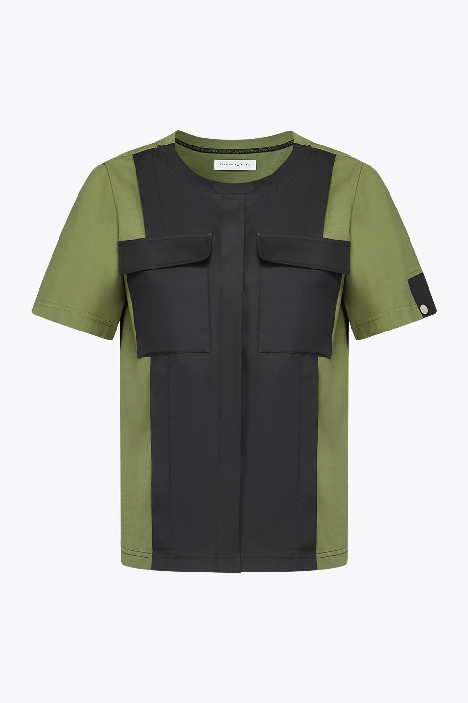 Olive-Black Bold Pocket Tee
