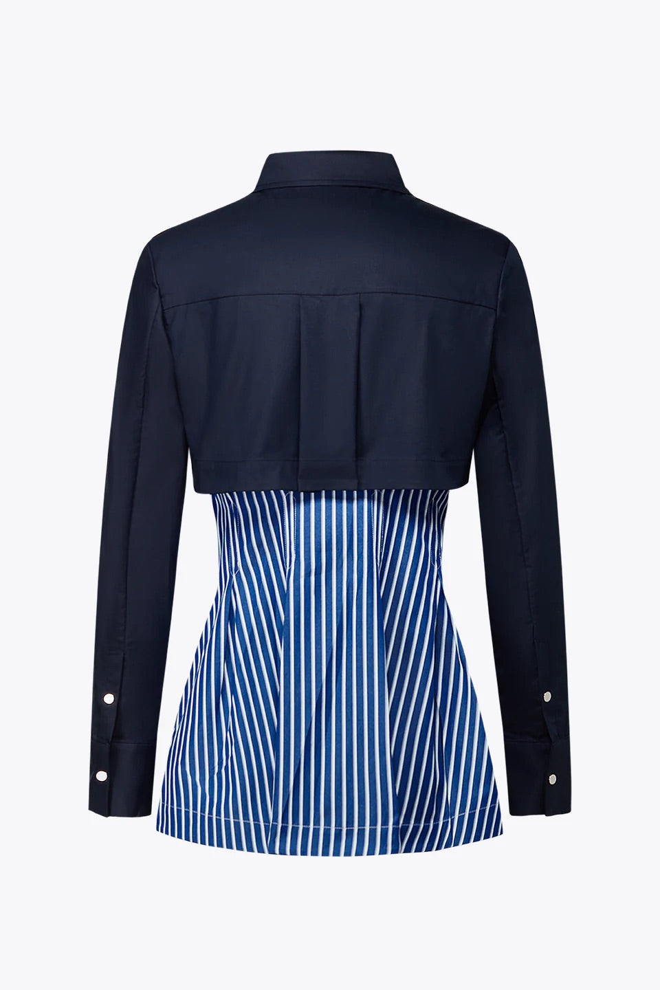 Layered Crop & Peplum Shirt Blue