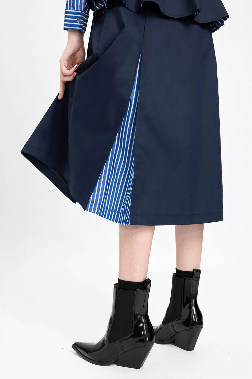 Asymmetrical Ruffle Belted Dress
