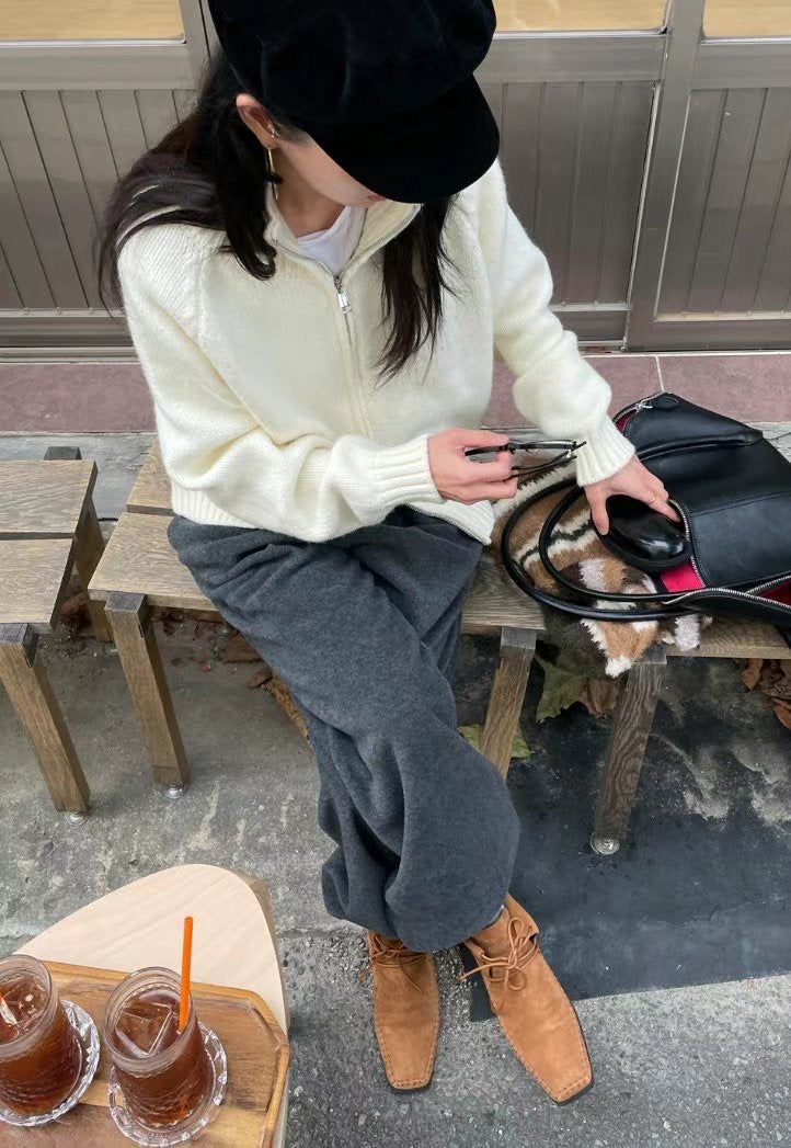 Knit Zip Up Jacket
