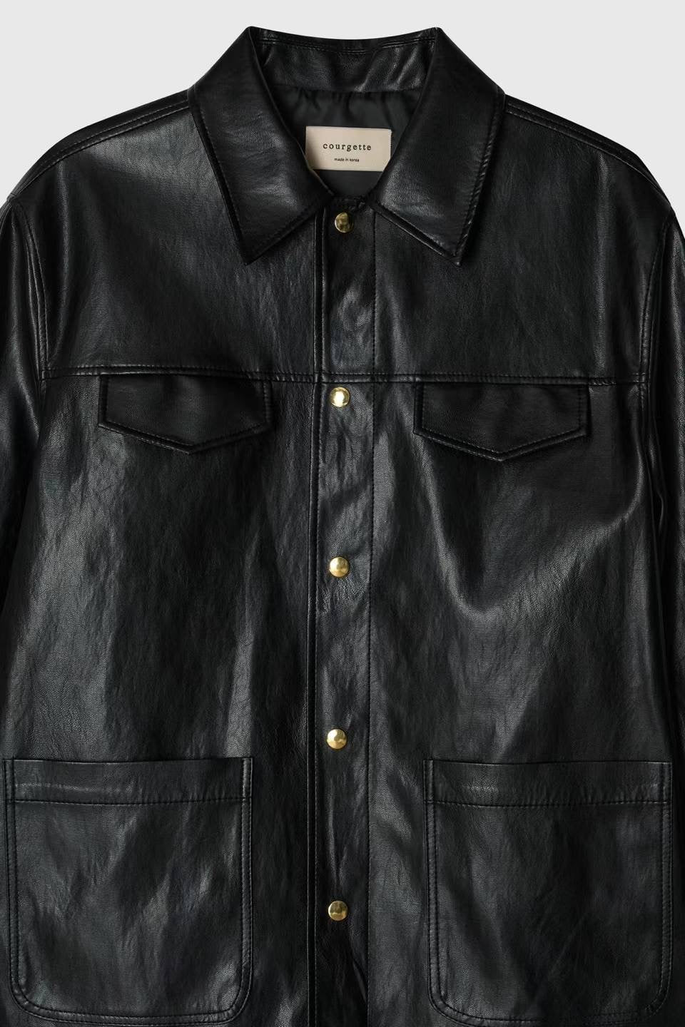 Loose Daily Faux Leather Jacket