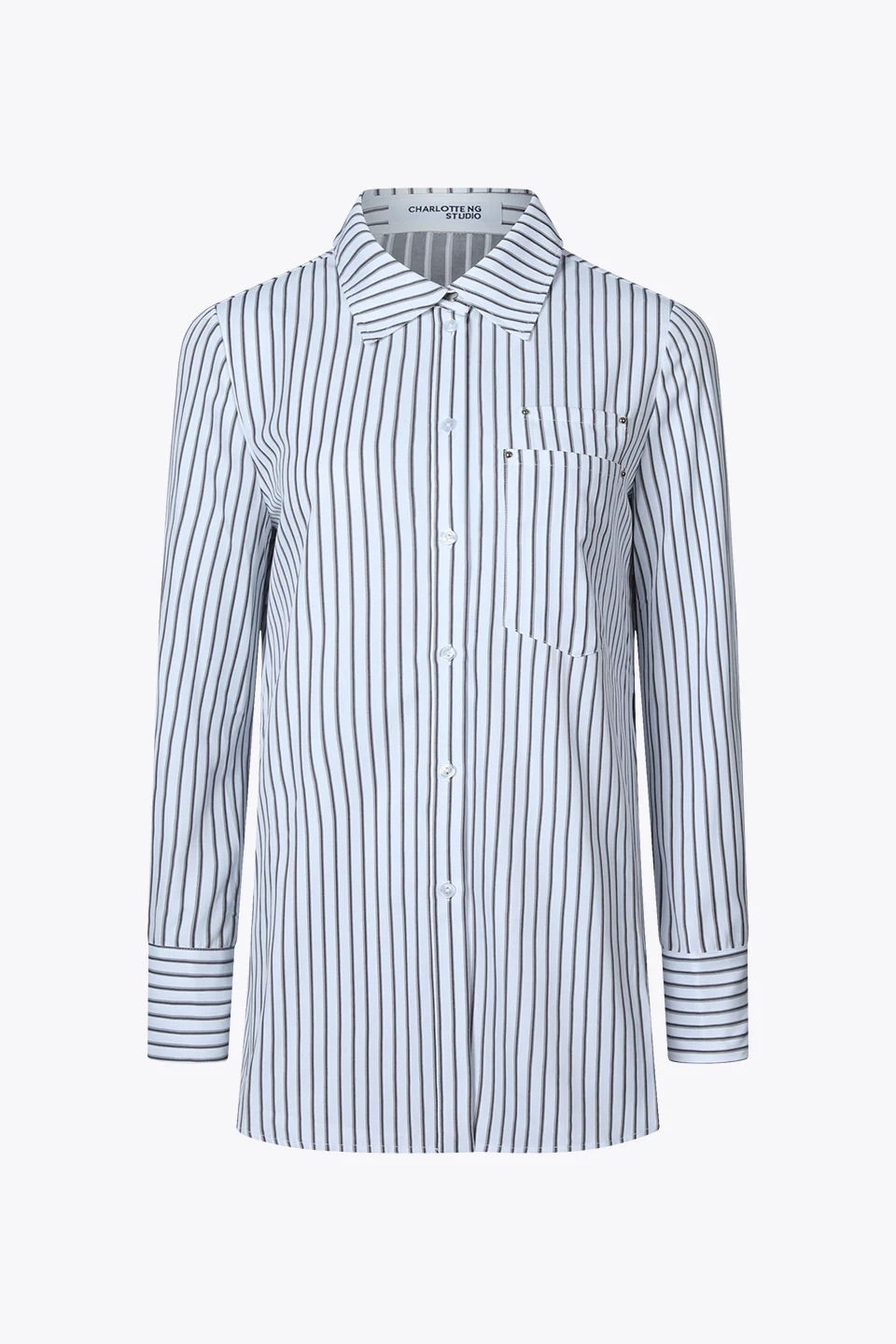 Flare Combo Pleated Boyfriend Shirt