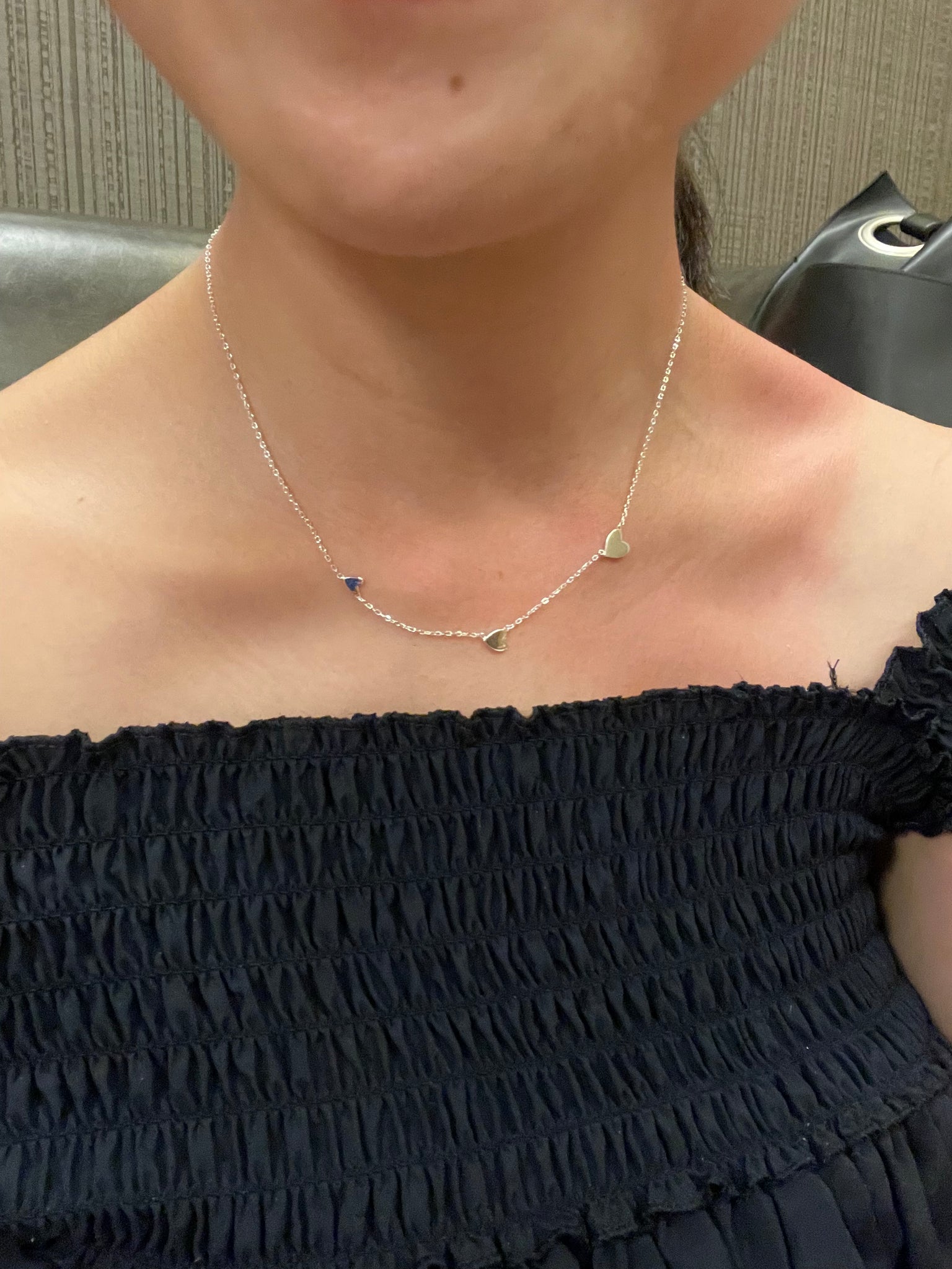 925 Silver Three Hearts Necklace Silver