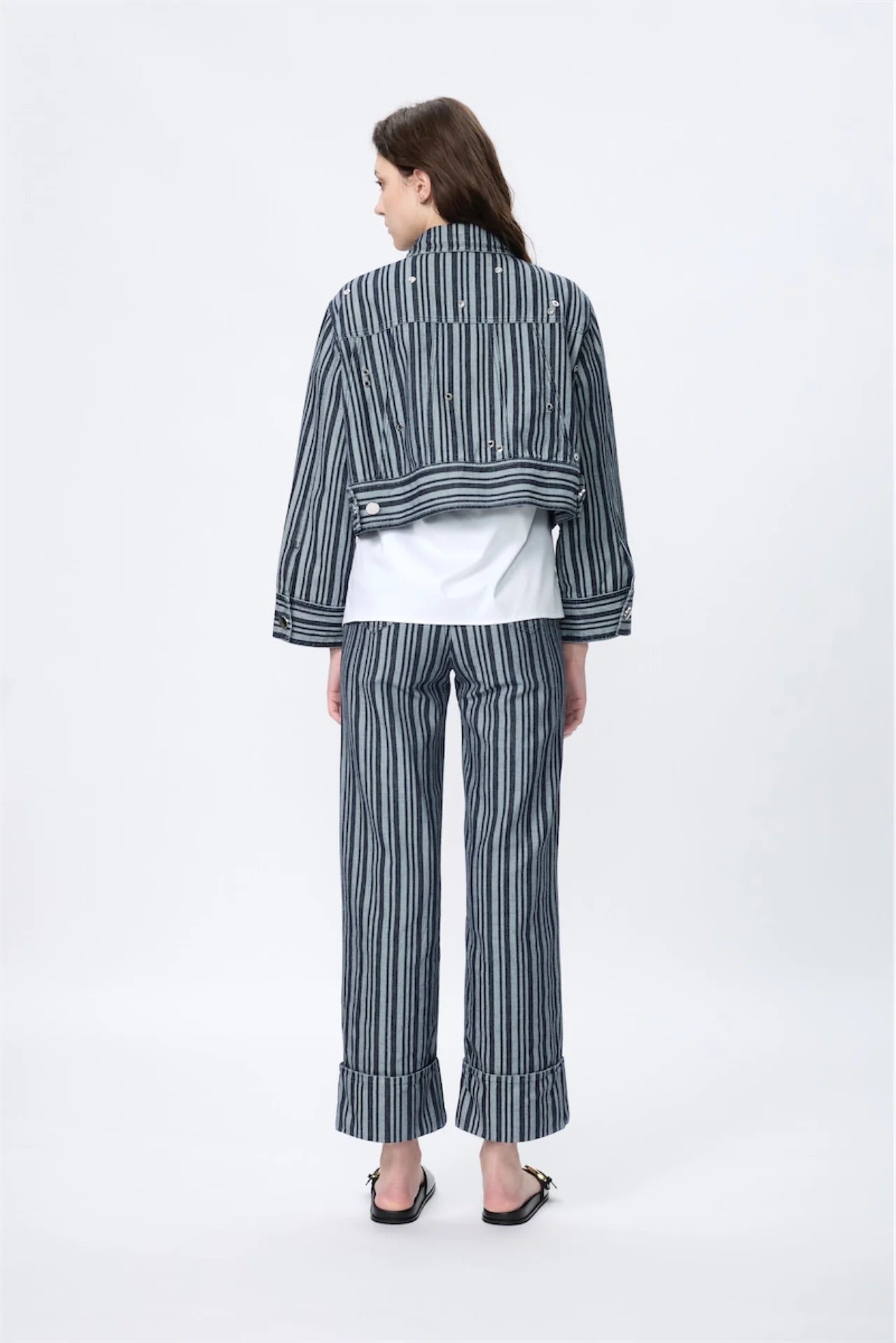 Eyelet Shining Denim Trousers