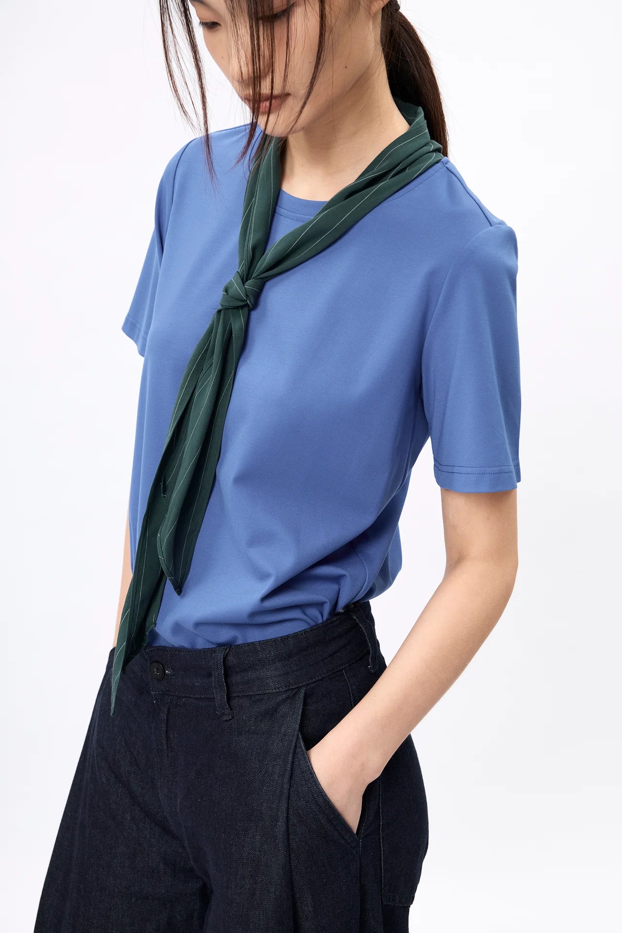 Scarf or Bow Tee (Blue)