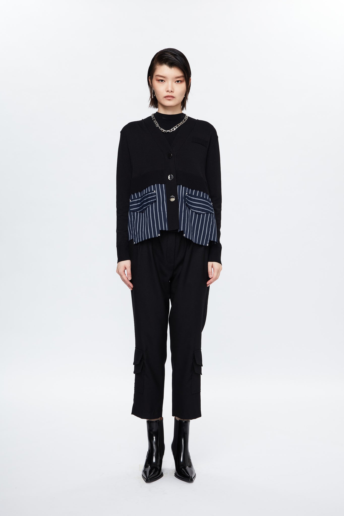 CNS Shirting Cardigan Black