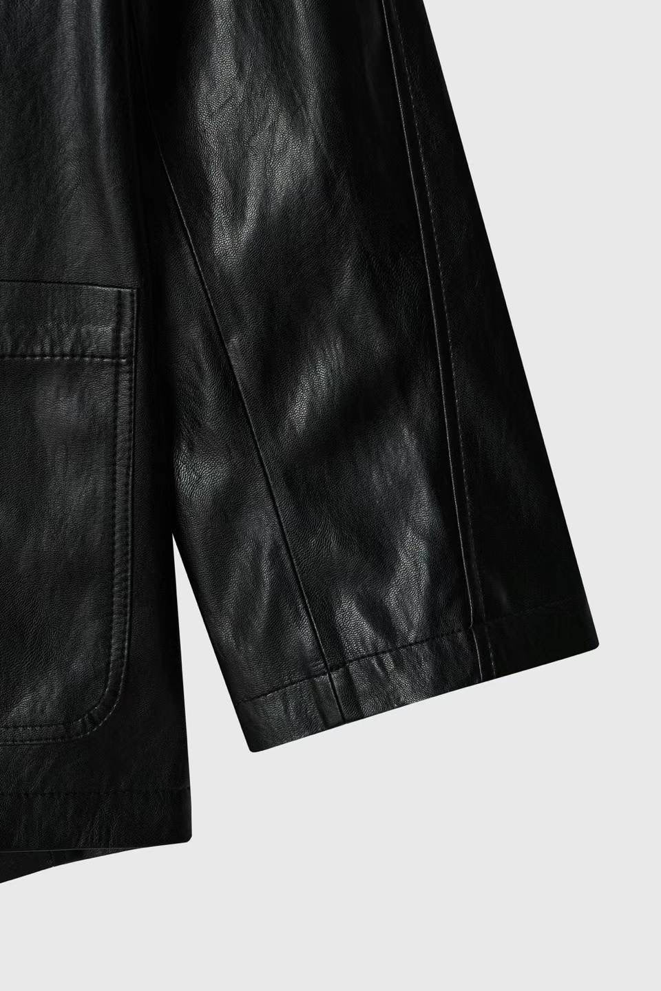 Loose Daily Faux Leather Jacket