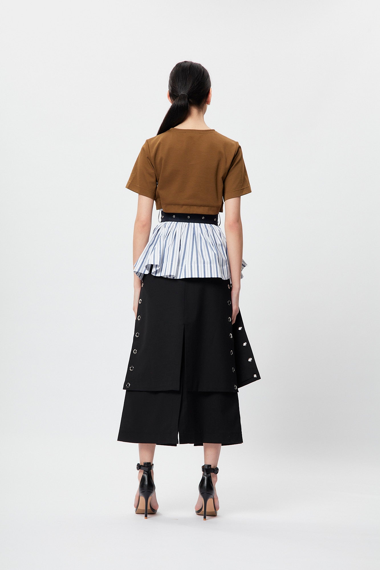 Fem-Working Peplum Tee - Olive