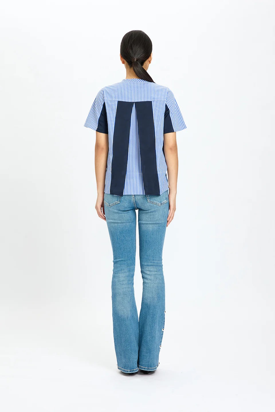 Flared Contrast Stripe Tee