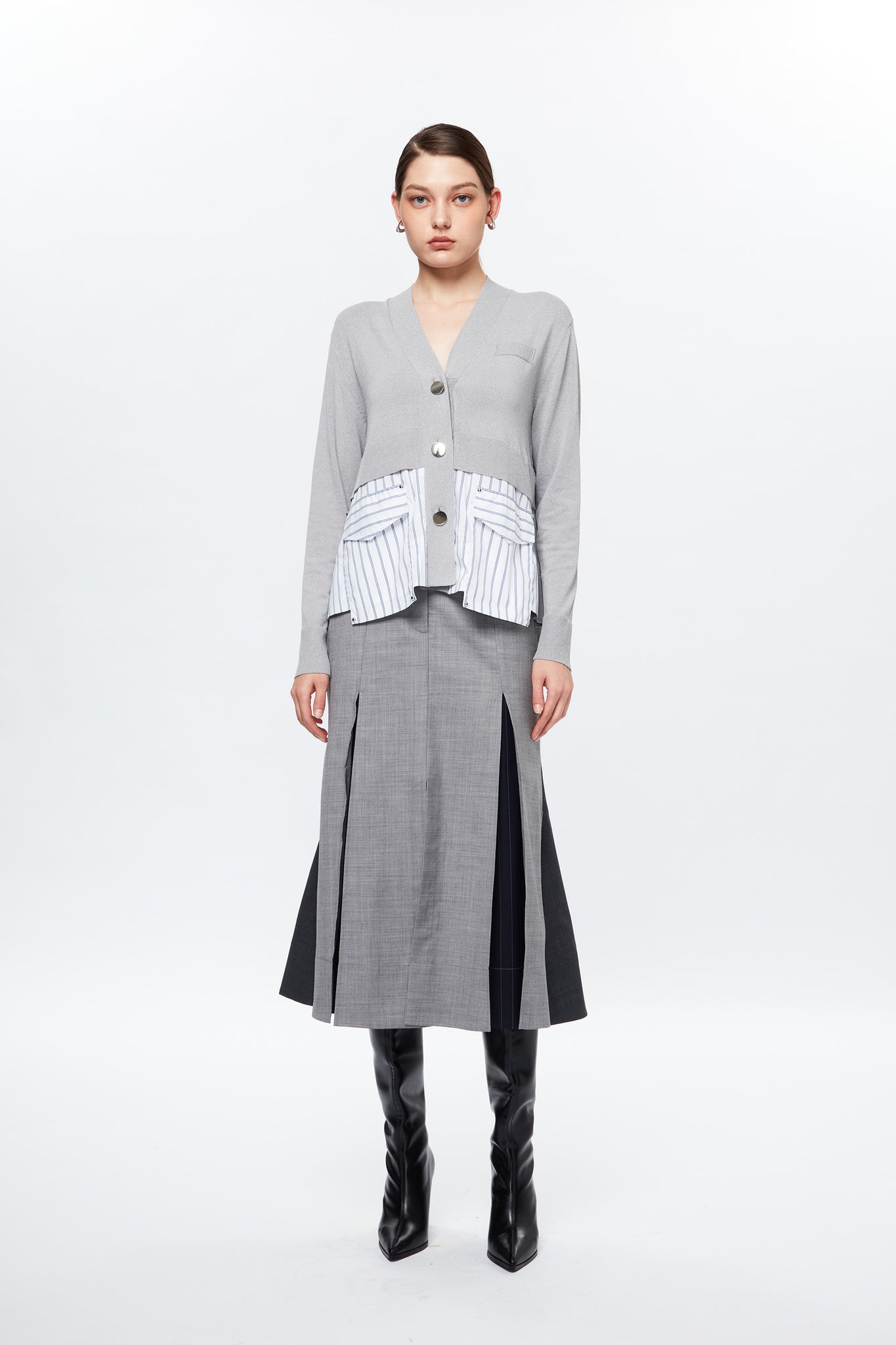 CNS Shirting Cardigan Grey