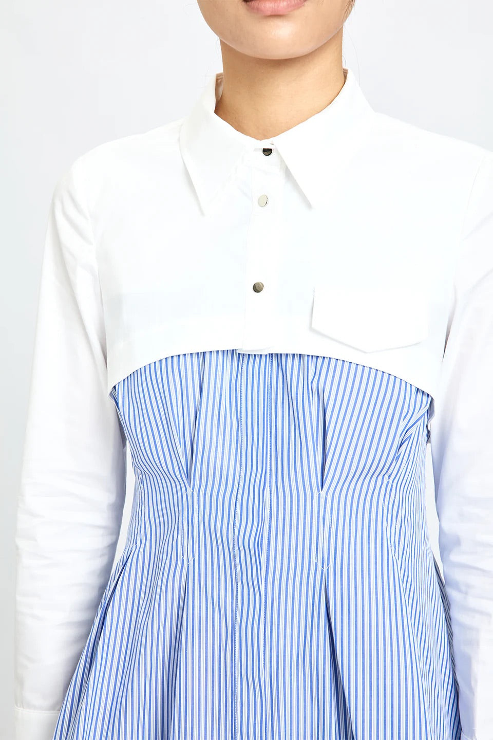 Layered Crop & Peplum Shirt White