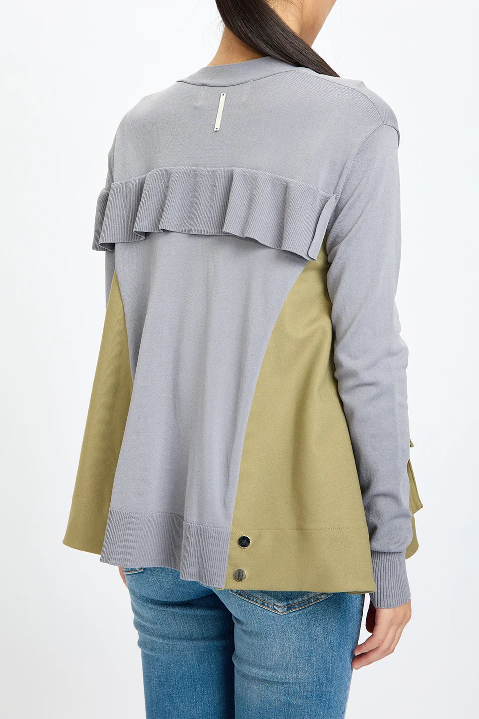 Asymmetrical Cargo Cardigan Grey